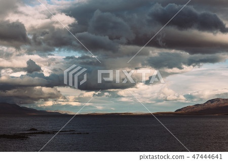 Beautiful view to the Tornetrask lake Beautiful view to the Tornetrask lake 47444641