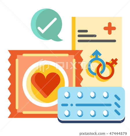 Right birth control flat illustration 47444879