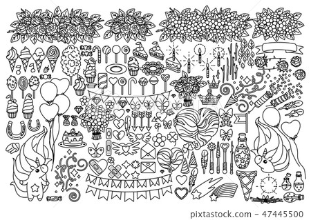 vector celebration objects set - Stock Illustration [47445500] - PIXTA