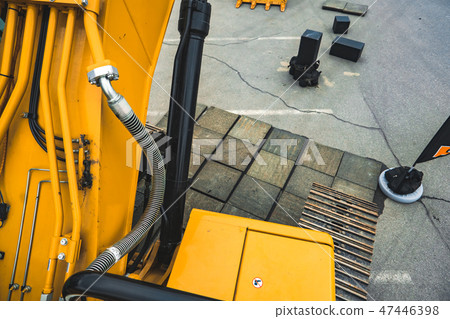 Caterpillar tractor at the exhibition 47446398