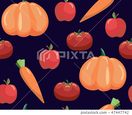 Seamless pattern with vegetables. Vegetables on... - Stock Illustration ...