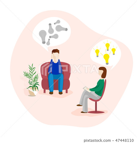 Man talking to psychotherapist or psychologist 47448110