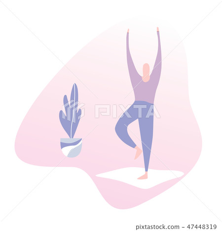 Vector illustration of man doing office yoga. Vector illustration of man doing office yoga. 47448319