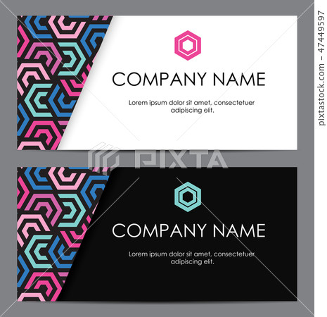 Abstract Business Card with Geometric Pattern. - Stock Illustration ...