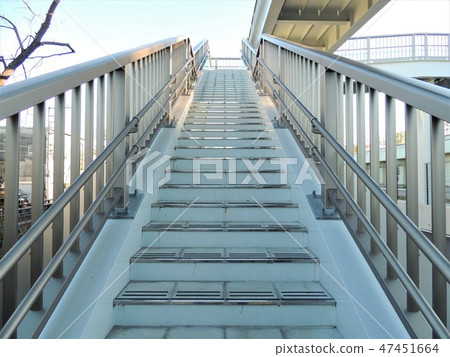 Stairs of a pedestrian overpass 47451664