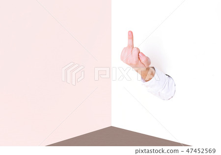 Offensive gesture, middle finger. Offensive gesture, middle finger. 47452569