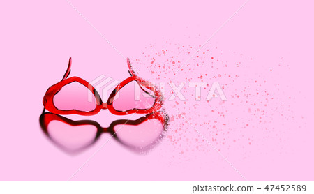 A pair of red heart shaped sun glasses. A pair of red heart shaped sun glasses. 47452589