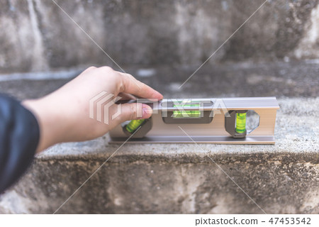 measurement, concrete wall, constructing 47453542