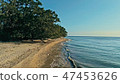 remote south pacific island with sandy beach shore 47453626