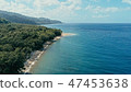 remote south pacific island with sandy beach shore 47453638