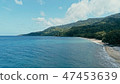 remote south pacific island with sandy beach shore 47453639