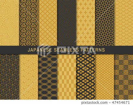  Japanese Pattern Seamless Pattern Set (Gold) 47454671