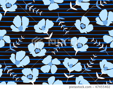 seamless pattern with beautiful small blue flowers - Stock Illustration ...