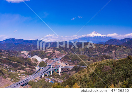 [靜岡縣]新東名高速公路新清水JCT和富士山 47456260