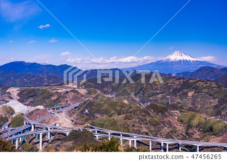 [靜岡縣]新東名高速公路新清水JCT和富士山 47456265