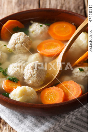 Danish soup with double dumplings 47458113