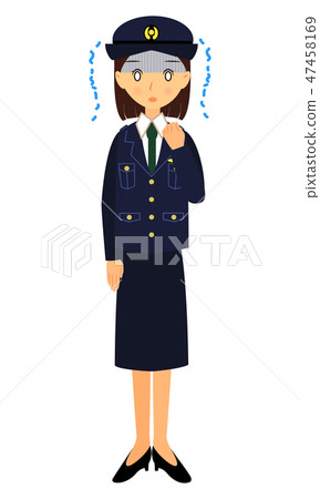Female police officer pale body whole body 47458169
