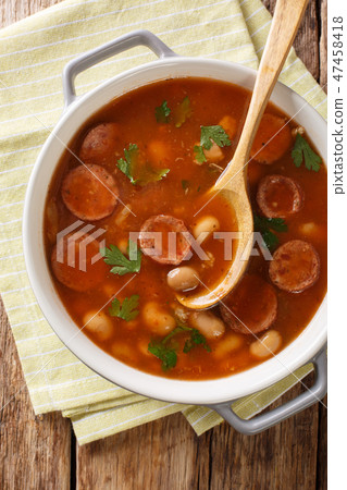 Polish cuisine Breton beans with sausage Polish cuisine Breton beans with sausage 47458418