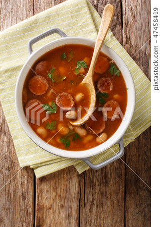 Rustic style Polish Breton beans with sausage 47458419