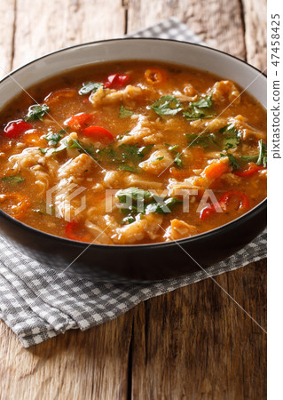 Dietary Polish meal flaczki with vegetables Dietary Polish meal flaczki with vegetables 47458425