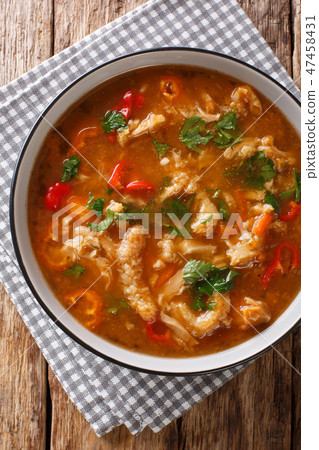 Dietary Polish meal flaczki with vegetables 47458431