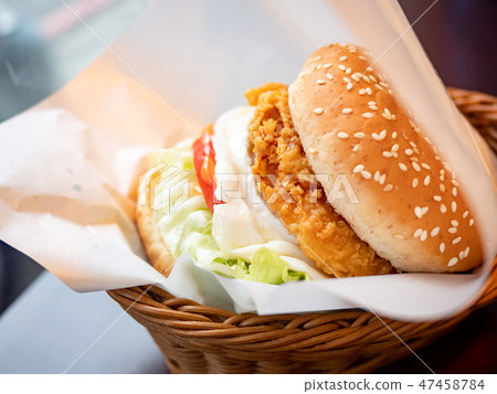 deep fried chicken burger 47458784