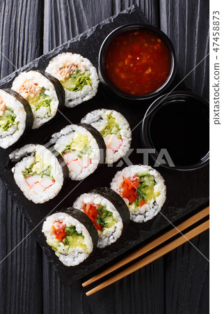 Futomaki rolls with various fillings Futomaki rolls with various fillings 47458873