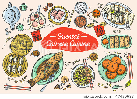 Hand drawn Chinese Food, Vector Illustration Hand drawn Chinese Food, Vector Illustration 47459688
