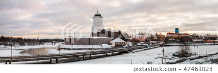 panorama of Vyborg castle and Castle island in the early panorama of Vyborg castle and Castle island in the early 47461023