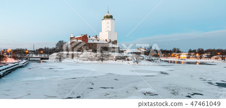 panorama of Vyborg castle and Castle island in the early panorama of Vyborg castle and Castle island in the early 47461049
