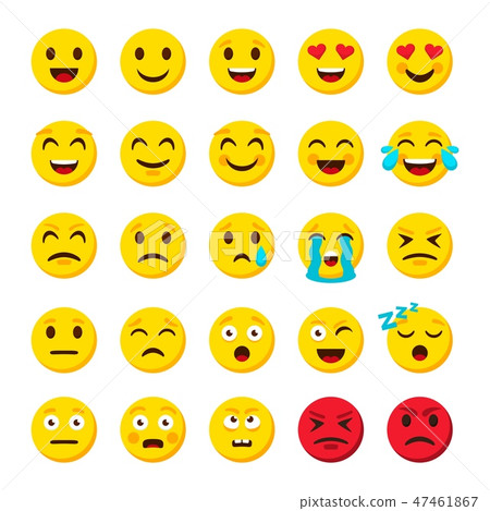 Emoji set. Emoticon cartoon emojis symbols... - Stock Illustration ...