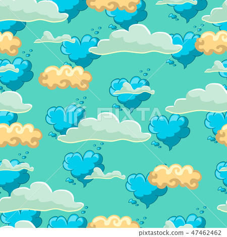 Seamles pattern with cartoon cloud and star Seamles pattern with cartoon cloud and star 47462462