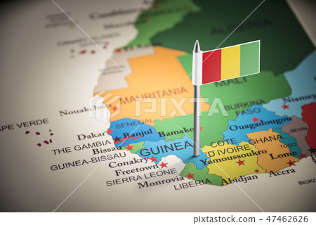 guinea Belgium marked with a flag on the map guinea Belgium marked with a flag on the map 47462626