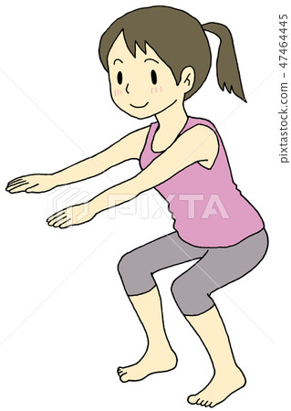 Squat Lady Stock Illustration 47464445 Pixta