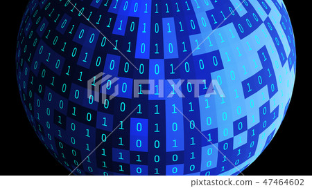 01 or binary numbers ball or sphere isolated on black. The compu 01 or binary numbers ball or sphere isolated on black. The compu 47464602