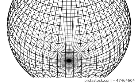 Wire structure of sphere or ball. Architecture facade design and 47464604