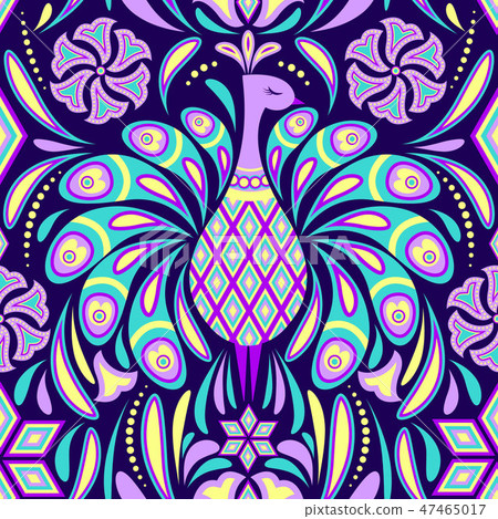 pattern with peacock - Stock Illustration [47465017] - PIXTA