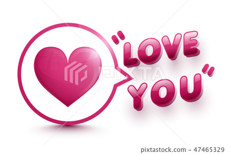 Heart in speech bubbles Icon and typography Heart in speech bubbles Icon and typography 47465329