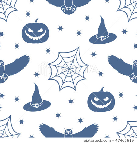 Halloween 2019 vector seamless pattern 47465619