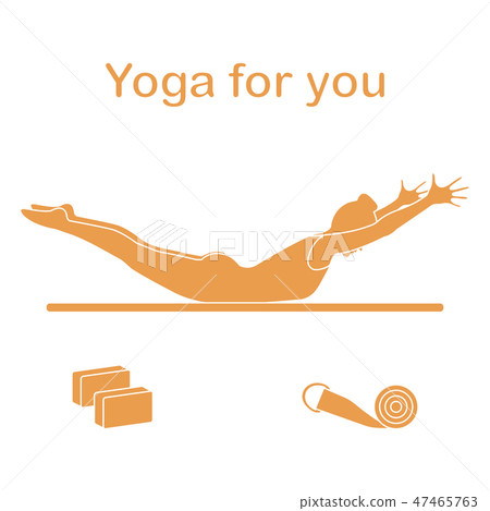 Sport Woman in yoga pose, blocks, belt for yoga. Sport Woman in yoga pose, blocks, belt for yoga. 47465763