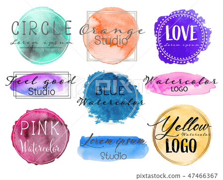 Watercolor logo set, Feminine logo design set. Watercolor logo set, Feminine logo design set. 47466367