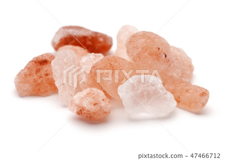 Heap of Himalaya salt on white background Heap of Himalaya salt on white background 47466712