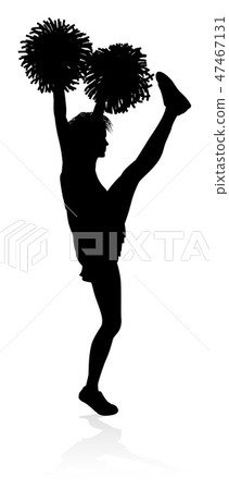 Cheerleader Pom Poms Silhouette - Stock Illustration [43601883] - PIXTA