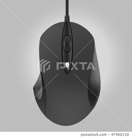 Computer black mouse isolated on gray background Computer black mouse isolated on gray background 47468138