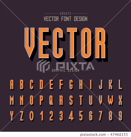 Line Font and alphabet vector Shadow Tall typeface Line Font and alphabet vector Shadow Tall typeface 47468155