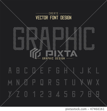 Dotted Font alphabet vector Typeface and letter - Stock Illustration ...