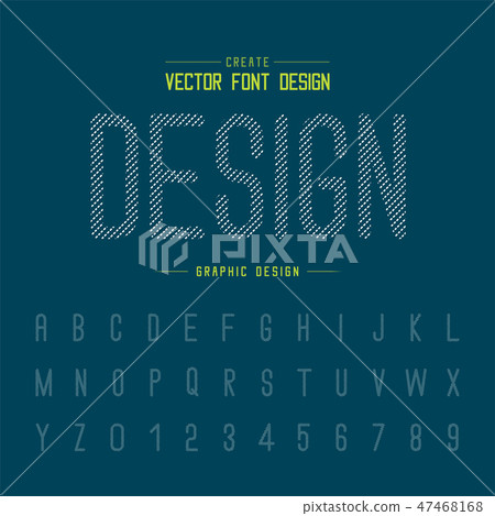 Dotted Font alphabet vector Letter style typeface - Stock Illustration ...