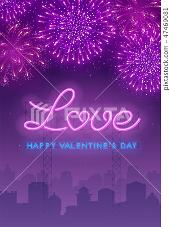 Neon Valentines Day Design 47469081