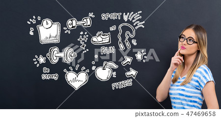 Fitness and diet with young woman 47469658