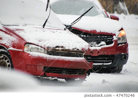 car accident at shallow depth of field 47470246